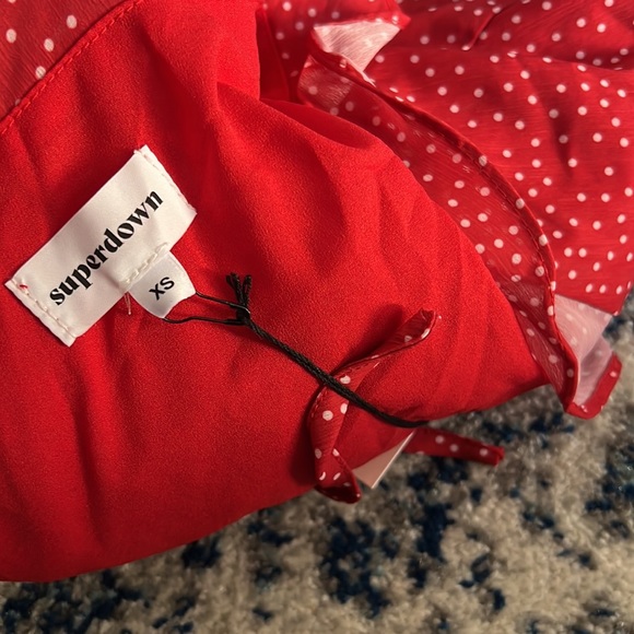 superdown Mercy Polka Dot Dress in Red - Picture 8 of 9